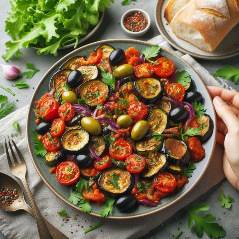 receitas mediterraneas usando azeite, tomates, alecrim, beringela, vegetais assados, dieta mediterrânea, comidas saudáveis